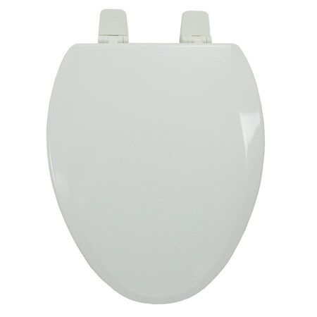 Premium Molded Wood Seat For Vortens Toilets, White, Elongated, Closed Front With Cover